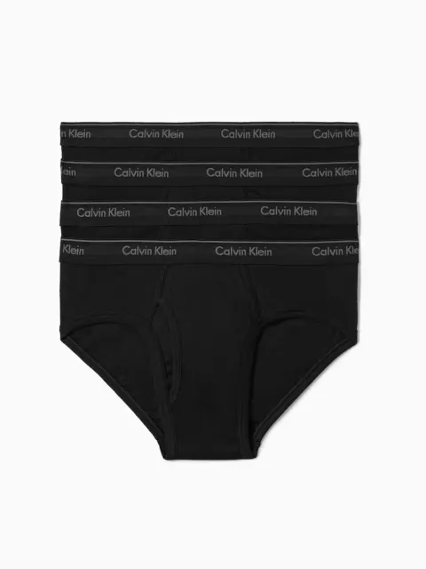 Calvin Klein Men's Underwear Classics 4-Pack Cotton Hip Briefs, Black, 2XL