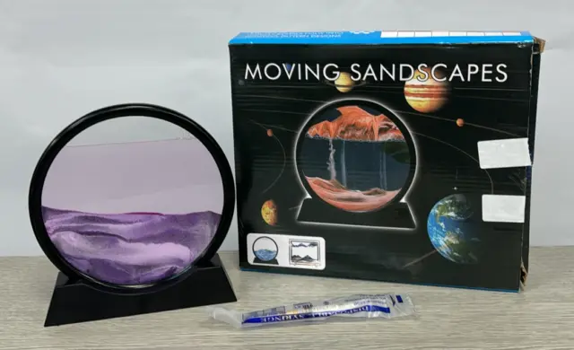 Moving Sandscapes Art Picture Round Glass Flowing Sand Painting 3D Hourglass