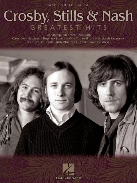 Crosby Stills & Nash Greatest Hits Piano Sheet Music Guitar Chords 25 Songs Book