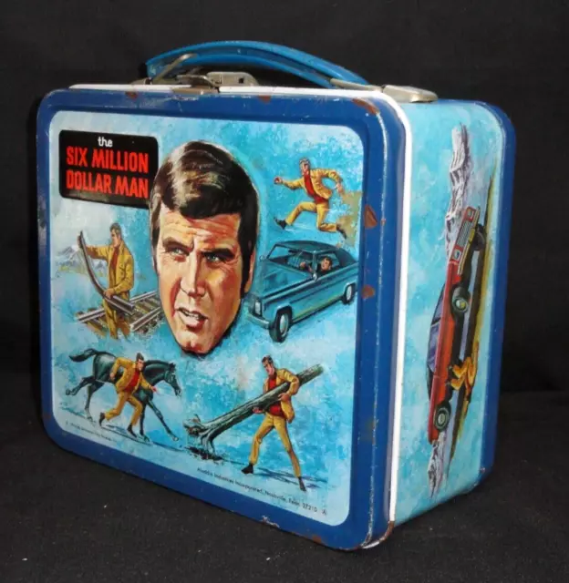 Vintage Lunchbox ~ 1974 Six Million Dollar Man ~ Aladdin ~ No Thermos