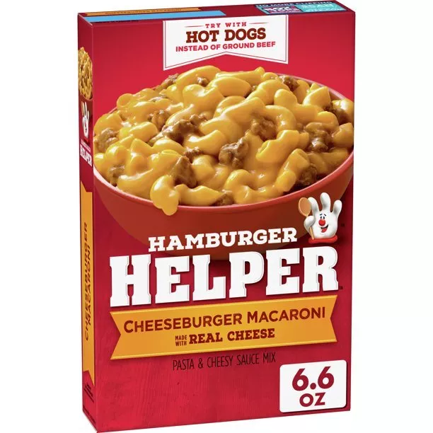 Hamburger Helper Cheeseburger Makkaroni 195ml X2 Boxen Mischung Mix Mhd 11/2023
