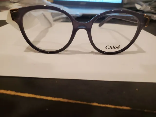 NEW Chloe CE2694 036 Women Eyewear Transparent Dark Grey Round 52/17/140MM ITALY