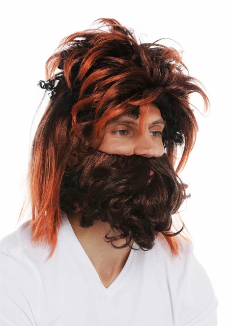 Déguisement Homme Des Cavernes Avec Perruque Et Barbe Ignifugée - Taille Unique