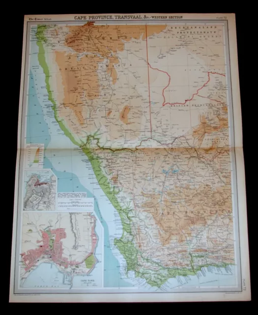 THE TIMES ATLAS 1921  - JAPAN (Environs of Tokio & Nagasaki) Map Plate 66