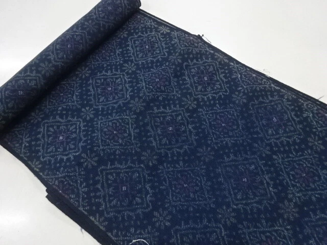 37156# Japanese Kimono / Bolt For Haori Coat / Woven Abstract Flowers