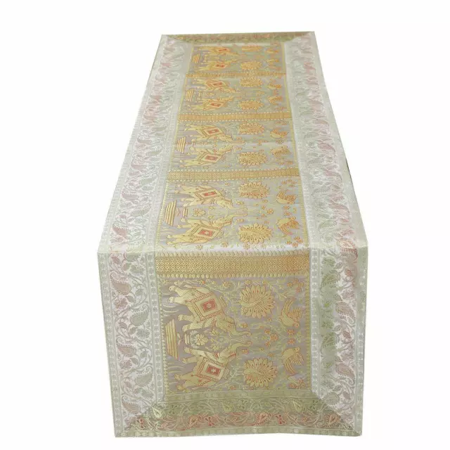 Table Mats Traditional Table Cloth Lace  Indian Silk Bland Table Runner Vintage