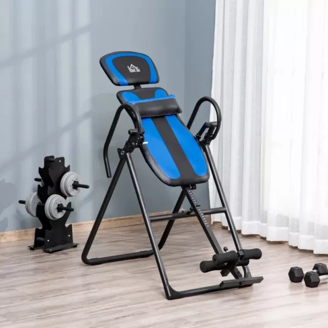 HomeGym Foldable Gravity Inversion Table Back Therapy Fitness Bench Workout Unit