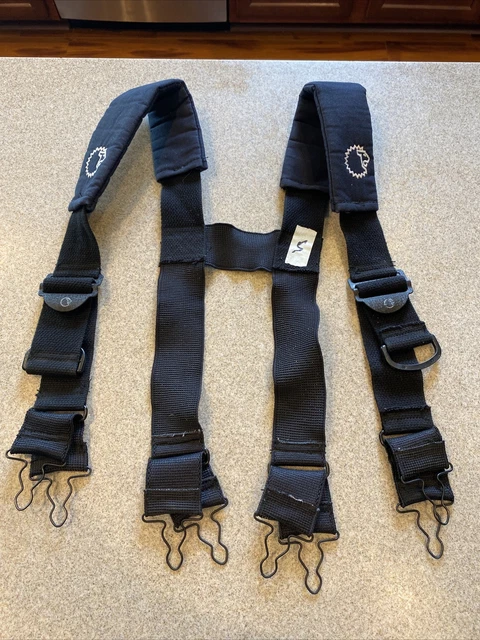 Firefighter Padded Suspenders Black Parachute Style Turnout Pants Lion Apparel