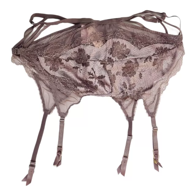 Victoria's Secret Taupe Lace Floral Very Sexy Garter Belts Womens Size M/L