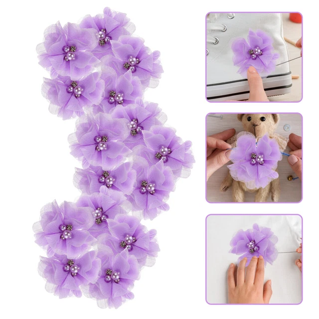 30 Pcs Pearl Chiffon Flower Pp Chic Flowers Lace Trims