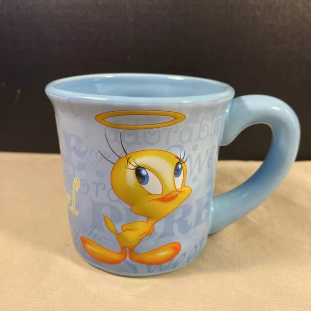 Tweety Bird 99% Angel Coffee Mug Houston Harvest 3D Blue Ceramic Warner Brothers 3