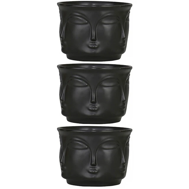3x Pflanzer Topf Tisch Dekoration Kleine Keramik Töpfe Porzellan Blumentopf