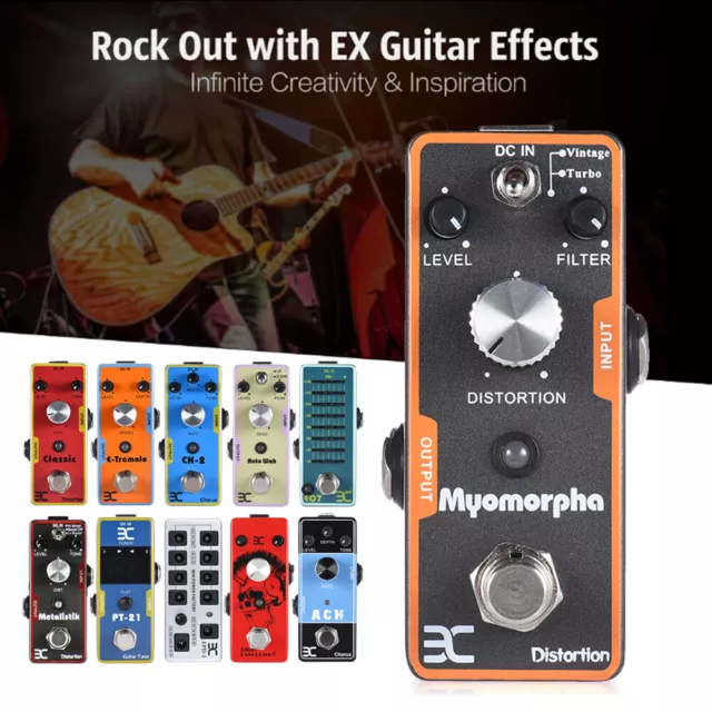 ENO EX Guitar Effect Pedal Distortion Overdrive Delay Reverb Fuzz Chorus DC 9V