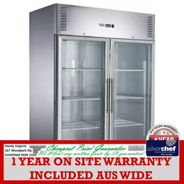 Fed Commercial Fed-X S/S Two Full Glass Door Upright Freezer Xurf1200G2V