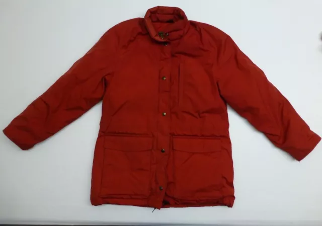 Eddie Bauer Goose Down Coat Mens Medium Red Lined Jacket Good Condition