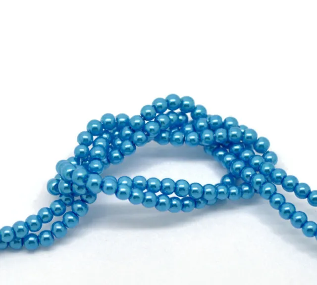 Round Glass Faux Pearl Beads - Various Colours - 4mm 6mm 8mm 10mm 12mm Strands