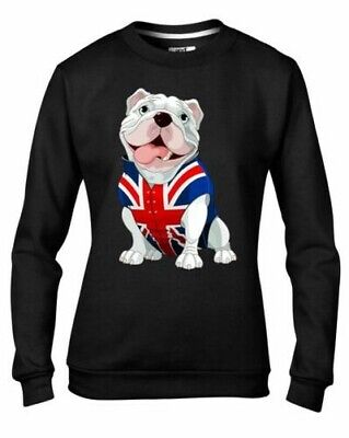 British Bulldog Union Jack Gilet Donna Felpa Maglione