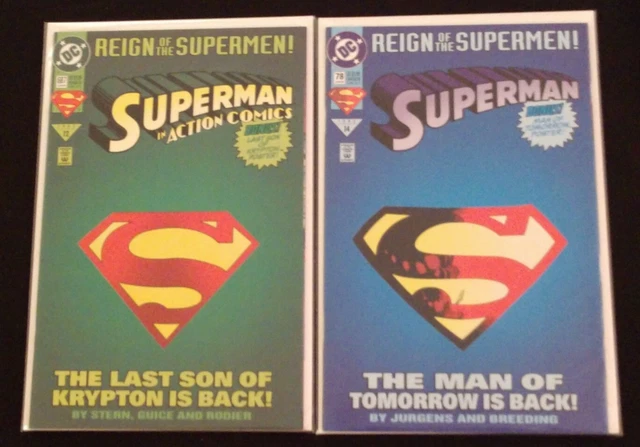 Superman: Reign of the Supermen! 12 & 14 (1993) Die-Cut - DC Comics (NM-)
