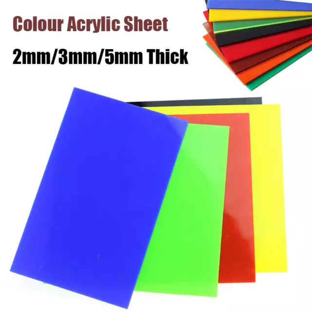 Coloured 2.3mm Thick Acrylic Plastic Sheets PMMA Square Board Panel  100mmx200mm