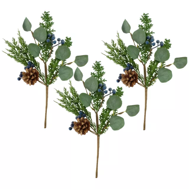 Blue Berry Greenery Picks 3pk, Juniper Tree Floral Holiday Christmas