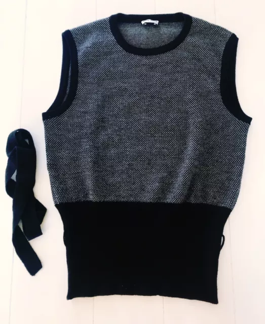 Miu Miu Women's Black & Gray Knit Sweater Vest Size 42 2