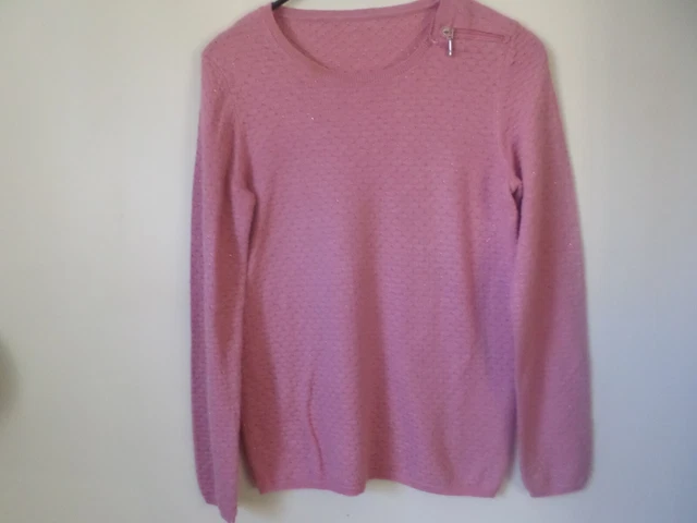 Pull Femme Légèrement Scintillant, Taille 40, Couleur Rose - Neuf Sans étiquettes