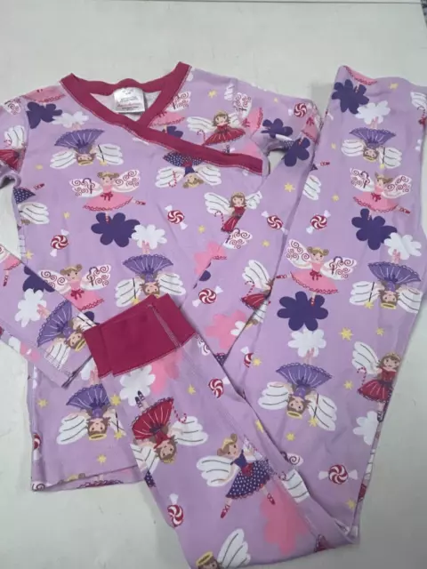 Hanna Andersson Organic Cotton Fairy  Long Johns 2 Pc Pajamas Girls 140 10