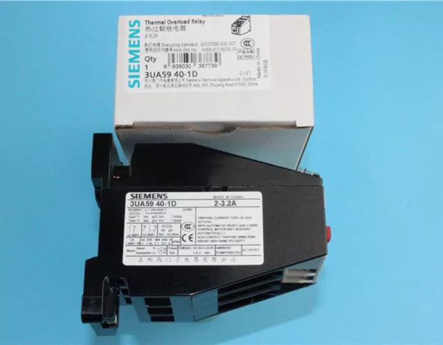 1PC NEW Siemens Thermal Overload Relay 3UA5940-1D 2 -3.2A