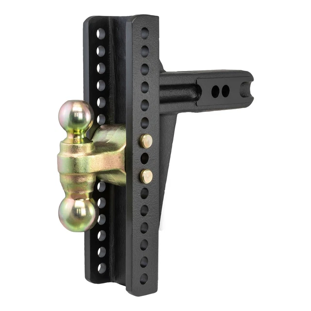 CURT 45927 Adjustable Channel Mount, Dual Ball (2-1/2" Shank, 20K, 10-3/8" Drop)