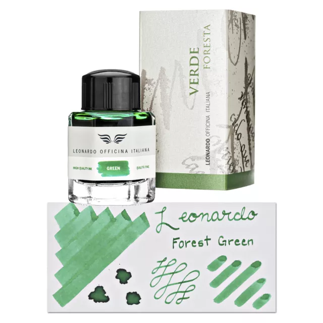 Leonardo Officina Bottled Ink for Fountain Pens in Forest Green - 40 mL - NEW