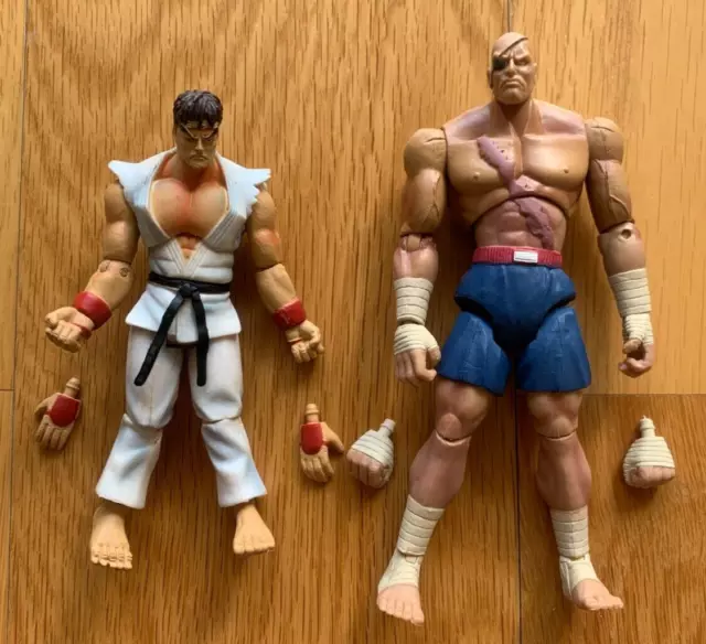 Street Fighter Ryu Hoshi vs. Vega Metal 2-Pack Official Movie Fighters 1994  MOC