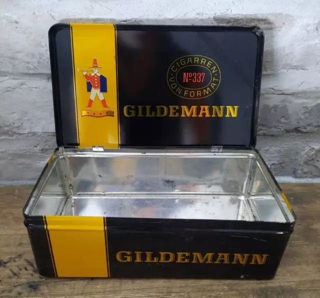 Alt,Gildemann Reklamedose Blechdose, Cigarren No.337 Fehlfarben  leicht ,Schwarz