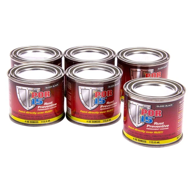 POR-15 45006 4 fl. oz. Gloss Black Spray-On Rust Preventive Coating Set