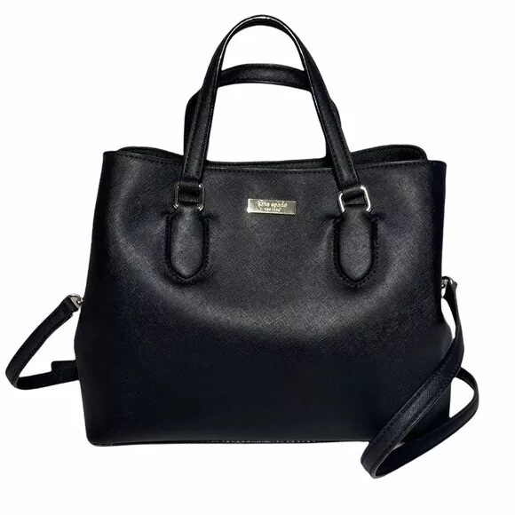 Kate Spade New York Evangelie Laurel Way Satchel Handbag Saffiano Leather Black