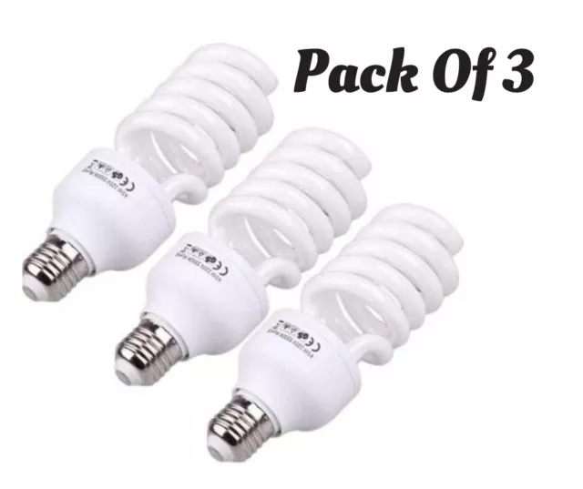 Pack Of 3/4 Spiral Light Bulb 45W Daylight 5500K E27 Studio Lighting Photo 342