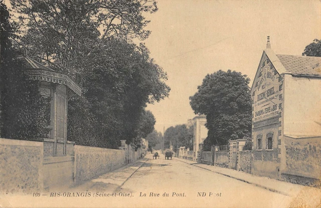 Cpa 91 Ris Orangis La Rue Du Pont