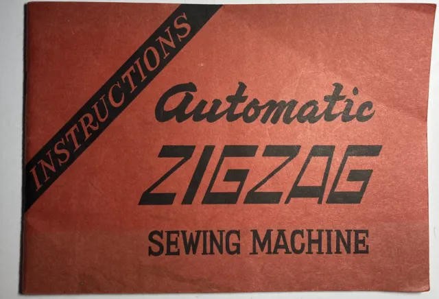 Instrucciones automáticas para máquina de coser en zigzag folleto vintage artesanías antiguas manual