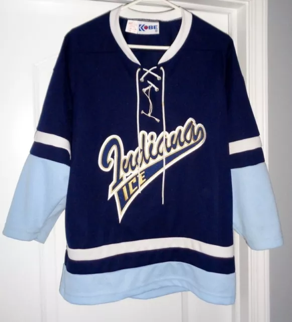 Vintage 90s K1 Indianapolis Ice Hockey Jersey Bear Logo Blue Size Large