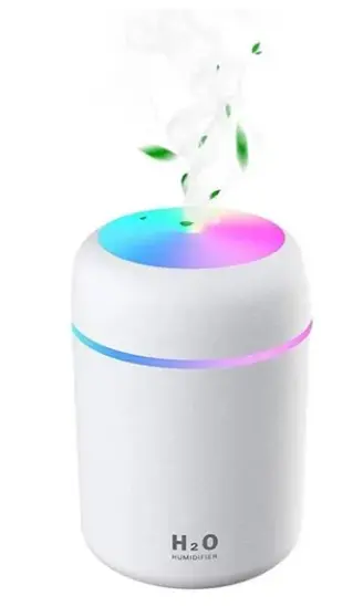 Humidificateur Air Mini Ultrasonique 2 Modes Arrêt Automatique Veilleuse Colorée