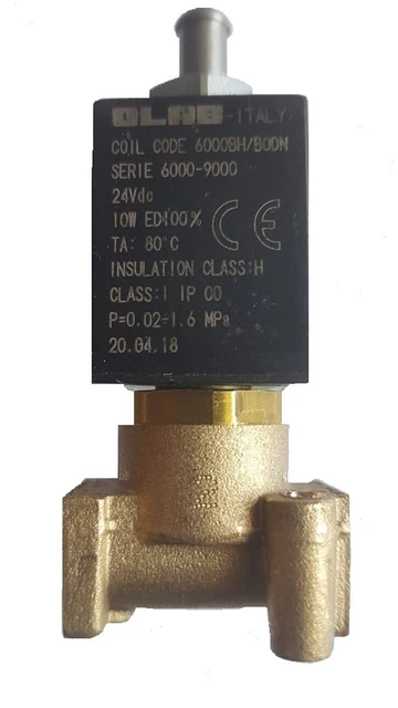 Électrovanne 24V/DC OLAB Série 6000-9000 - Pour Machine à Café Saeco Philips - Raccord 1/8" - Puissance 15 VA