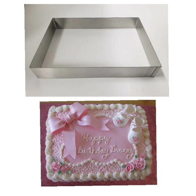 2 New Commercial Stainless Steel Mousse Cake Mold 13" x 9" x 2"h
