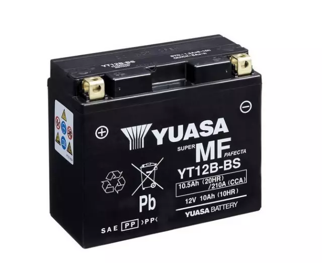 YUASA YT12B-BS 12V/10.5Ah A210 CCA Motorradbatterie AGM SOFORT einsatzbereit