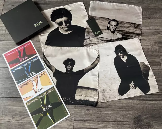 Paul Smith + R.E.M. 4 X Soie Poche Carrés & Album Housse Prints Ensemble Cadeau