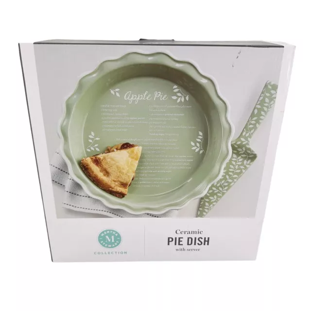 MARTHA STEWART COLLECTION Ceramic Apple Pie Keeper 10” Harvest Plate Server Dish