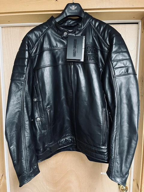 HARLEY-DAVIDSON MENS FREMONT Leather Motorcycle Jacket Sizes XL & 2XL ...