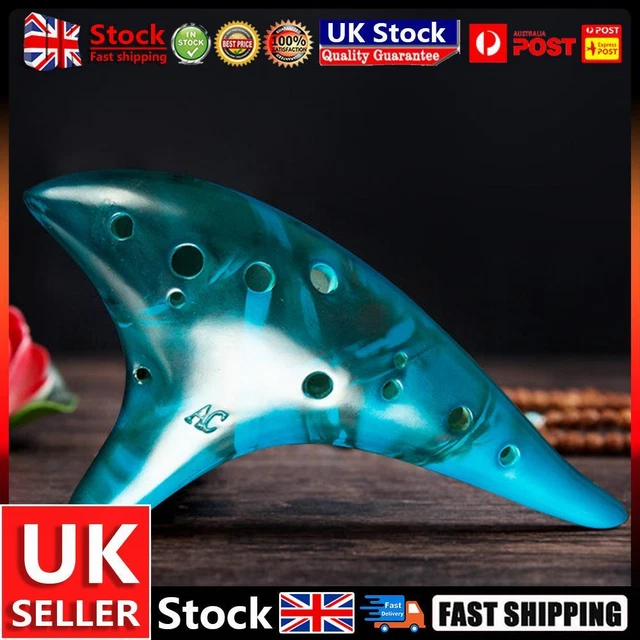 12 Hole Smokey Fired Ocarinas with Protective Bag Alto C Tone Ocarina (Blue) UK