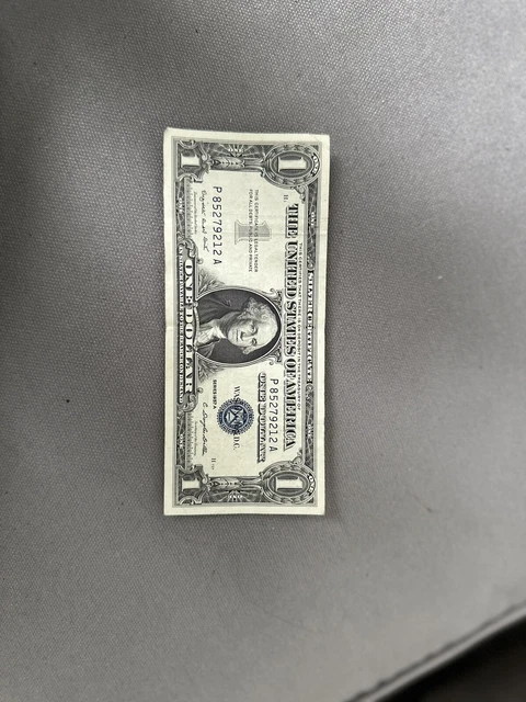 One Rare Blue Note Seal 1957 1 Dollar Bill Silver Certificate Series A