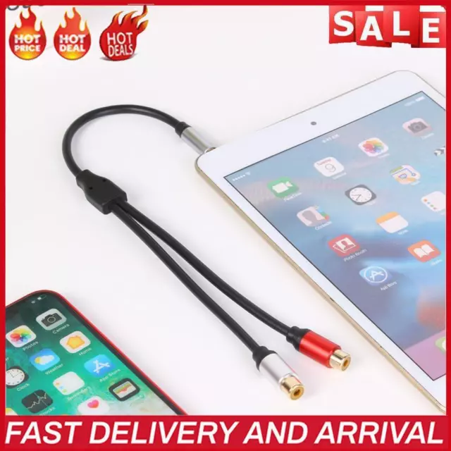 0.3m 3.5mm Aux Male Stereo to 2 RCA Female Audio Cable for Smartphone MP3 Tablet
