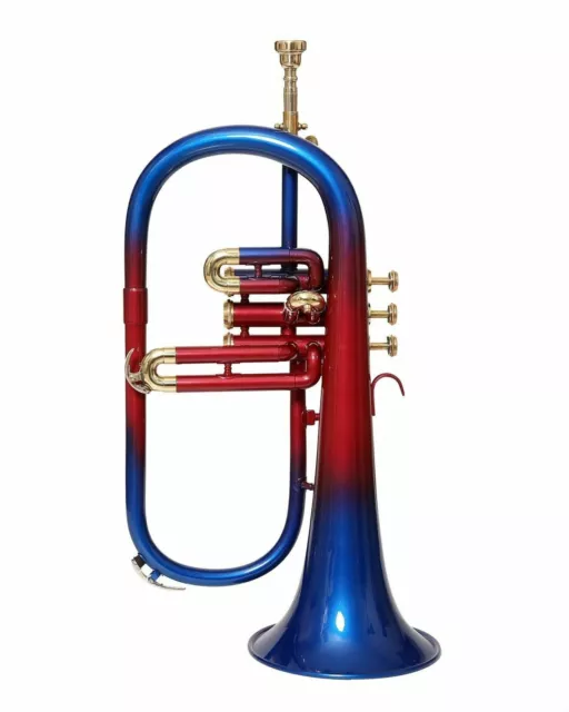 SUMMER SALE Flugel horn multi color Bb pitch with Hard case  And Mouthpiece