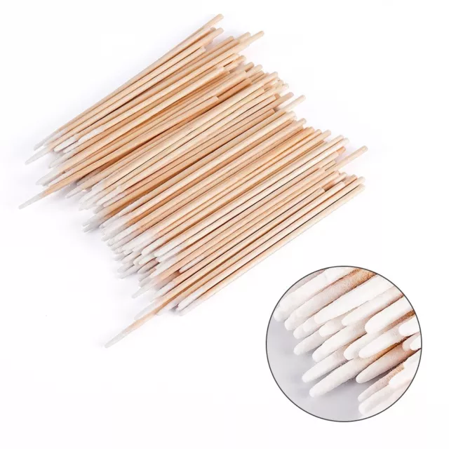 100pcs Bamboo Cotton Buds Wooden Friendly Makeup Applicator Cotton Swabs Tool